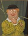 Botero's smoking clown is part of the Circus People series, 2008