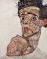 Egon Schiele (1890-1918), 'Self Portrait with Raised Bare Shoulder', 1912