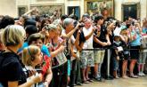 Crowds in front of the Mona Lisa