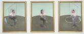 Francis Bacon, Three studies for portrait of George Dyer - Sotheby's London Monday, June 30, 2014, sold for 26,682,500 GBP (US$45,463,452)