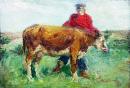 Руски селянин с крава - Asen Belkovski